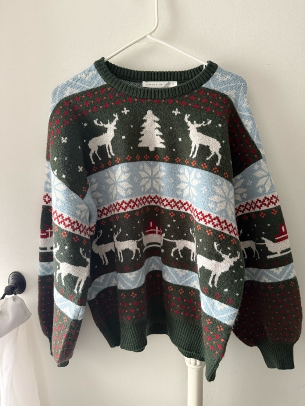 Altar'd State Green White Red Holiday Sweater